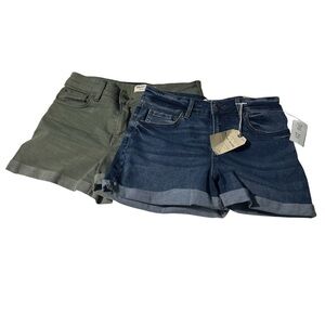 Bootlegger Brody Jeans Shorts -2 Pairs (1 NWT) High Waisted Cuffed Size 29